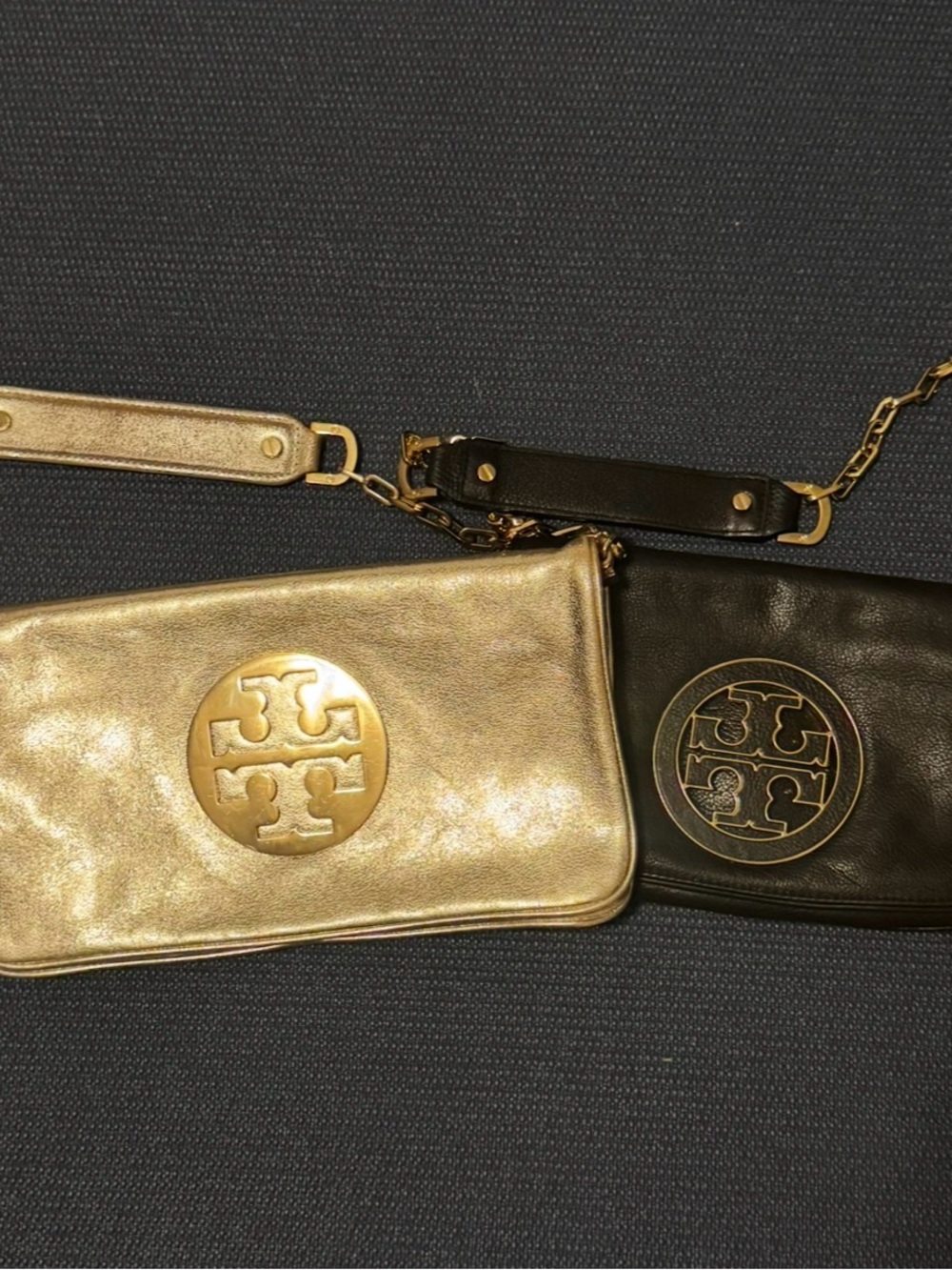 Tory Burch Metallic Gold and Black shoulder bags
